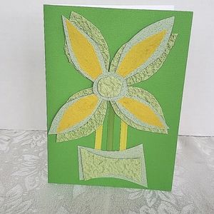Handmade art card -  Green butterfly
